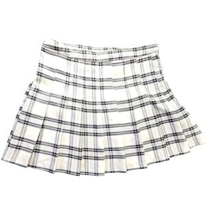 Juniors XL‎ Hesperus white black plaid skater schoolgirl mini skirt pleated